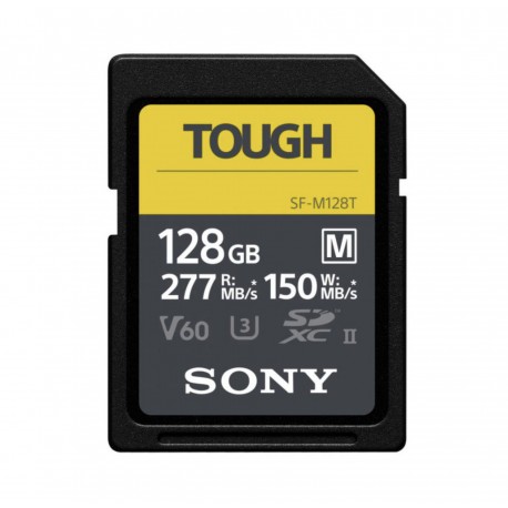 SONY SD SERIE M TOUGH UHS-II 128GB CL 10 V60 (jusqu'à 277MB/S en lecture et 150MB/S en écriture)